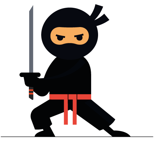 ninja stance logo for WebCare ninjas online small business website creation